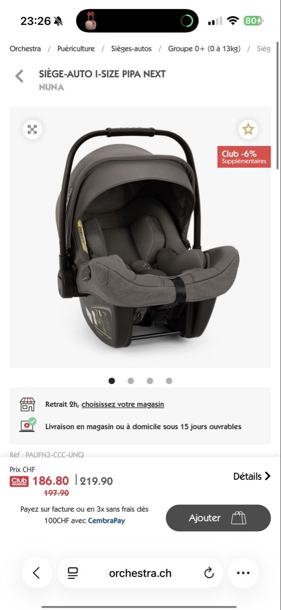 Nuna Carrozzine: Set NUNA - Nacelle + base + siège auto  – Usato da Pully venduto da Vckbrd 2