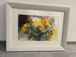 Jeannette Hämmerle Aquarell Blumen/80.5 cmbreitx60.5 cmhoch