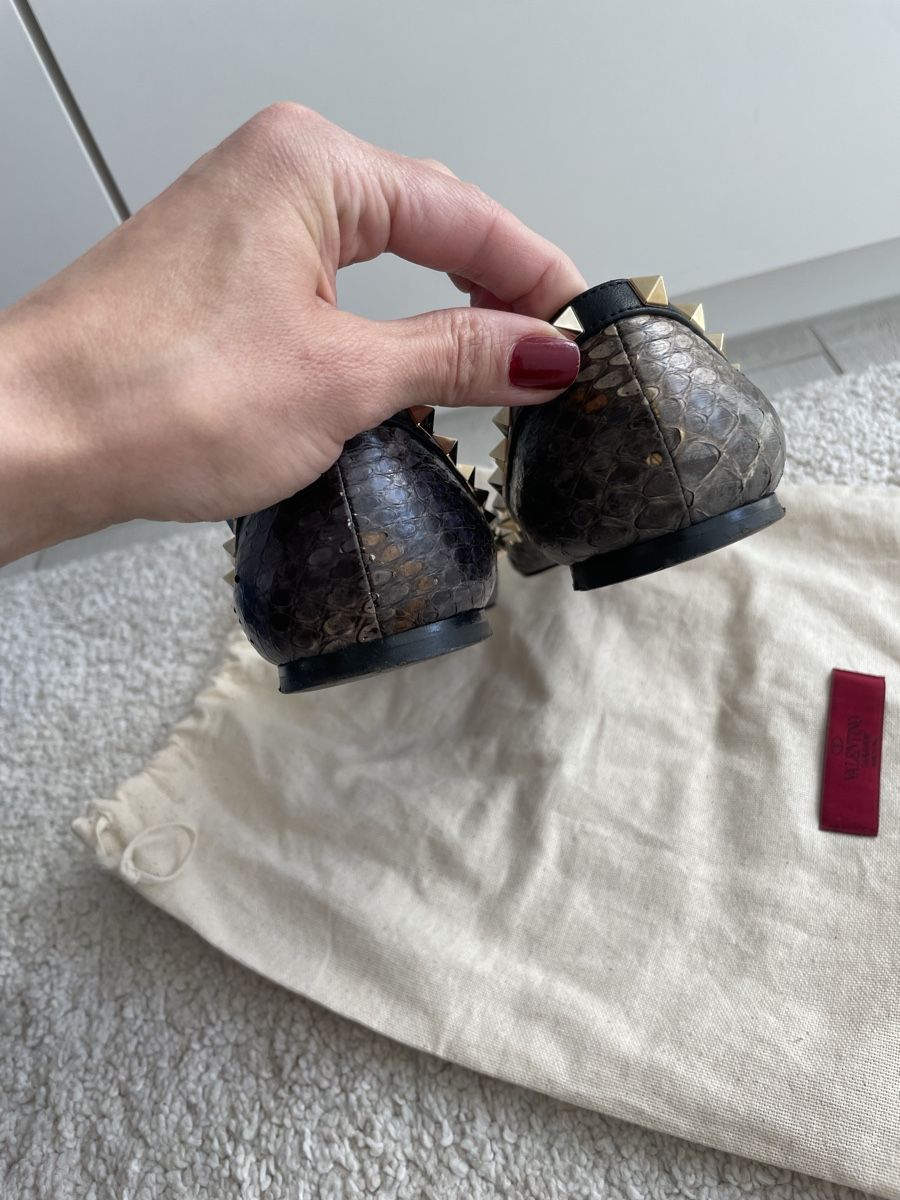 Valentino Scarpe da donna: Valentino Rockstud Ballerinas Python leder Gr. 39.5 Top! – Usato da Port venduto da Flaconoir 3