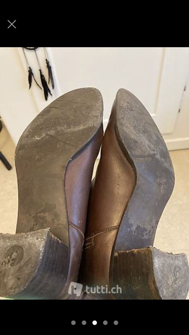 Scarpe da donna: Gefütterte Lederstiefel, Gr. 39 – Usato da Azmoos venduto da alix001 2