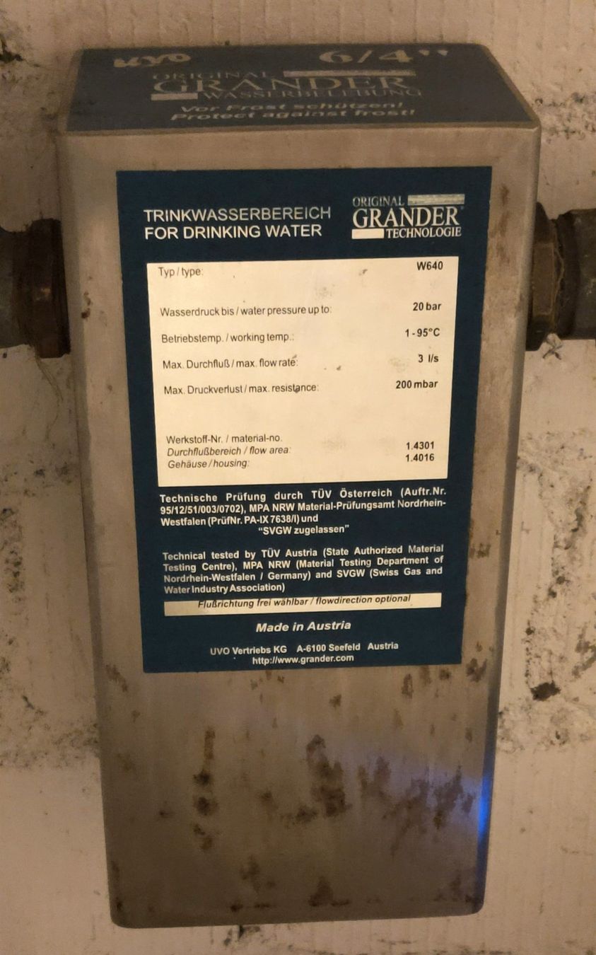 Sanitär: Grander Wasser Filter Wasserbelebungsgerät 6/4 – Gebraucht aus Widen von The_Queen