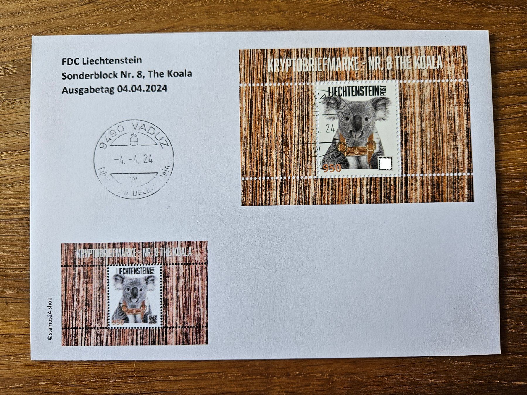 Alle Briefmarken: FDC Crypto-Stamp Nr. 8, The Koala, Violett – Gebraucht aus Rickenbach SO von Bytebull