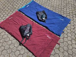 2 x Schlafsäcke Outwell Champ im Set blau/rot guter Zustand