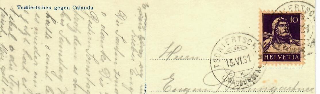 Cartoline postali: Tschiertschen 1931 – Usato da Hochdorf venduto da Ziegel-16 1