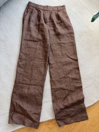 Massimo Dutti Hose Leinen braun Grösse 36 