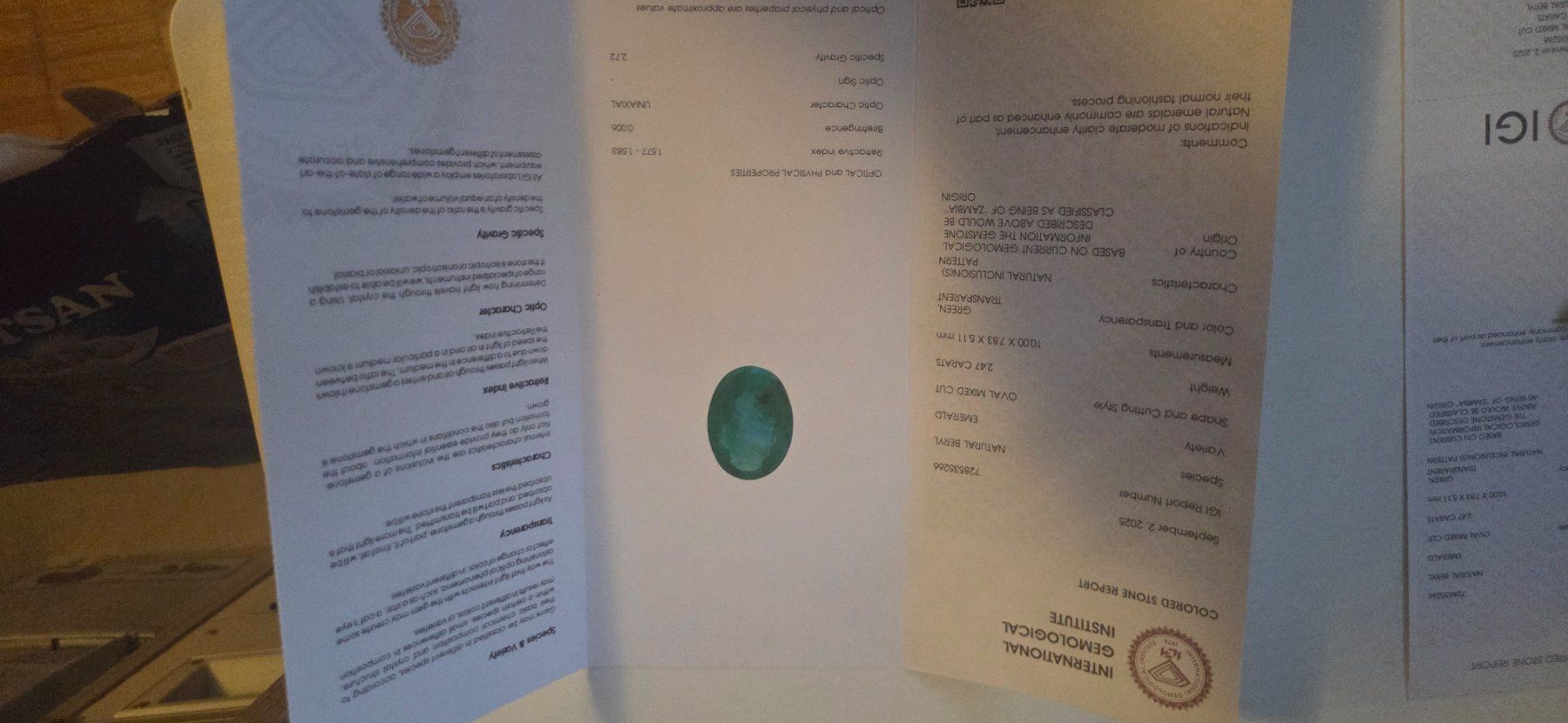 Edelsteine: Smaragd von 2.47 Karat, mit Zertifikat – Neu und originalverpackt aus Fislisbach von tar_6qdr 2