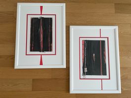 2x Gerahmte Bilder, Abstrakt Rolf Knie