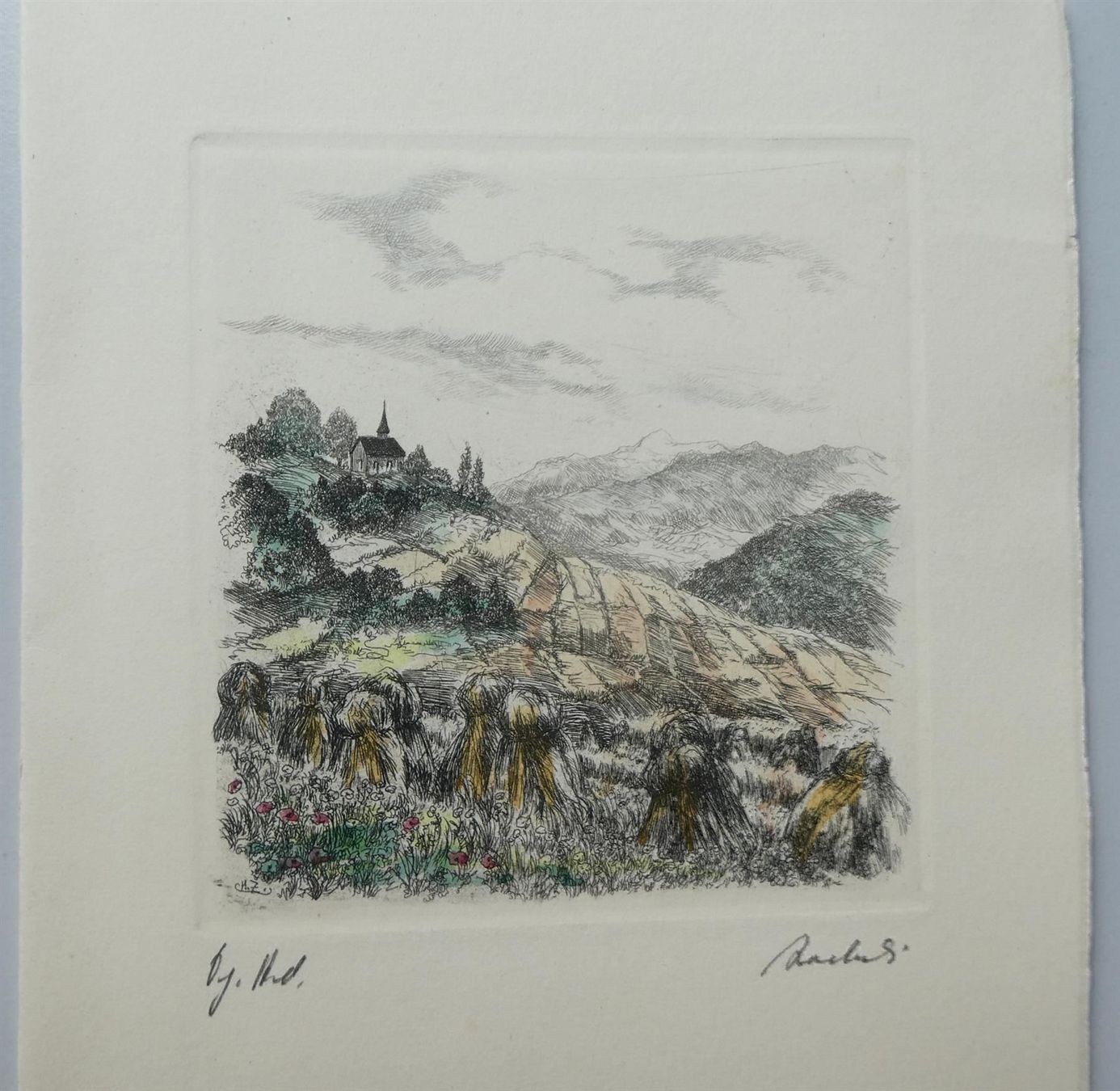 Gemälde: Original Radierung  Landschaft Heinzen – Gebraucht aus Frauenfeld von Astra13 6