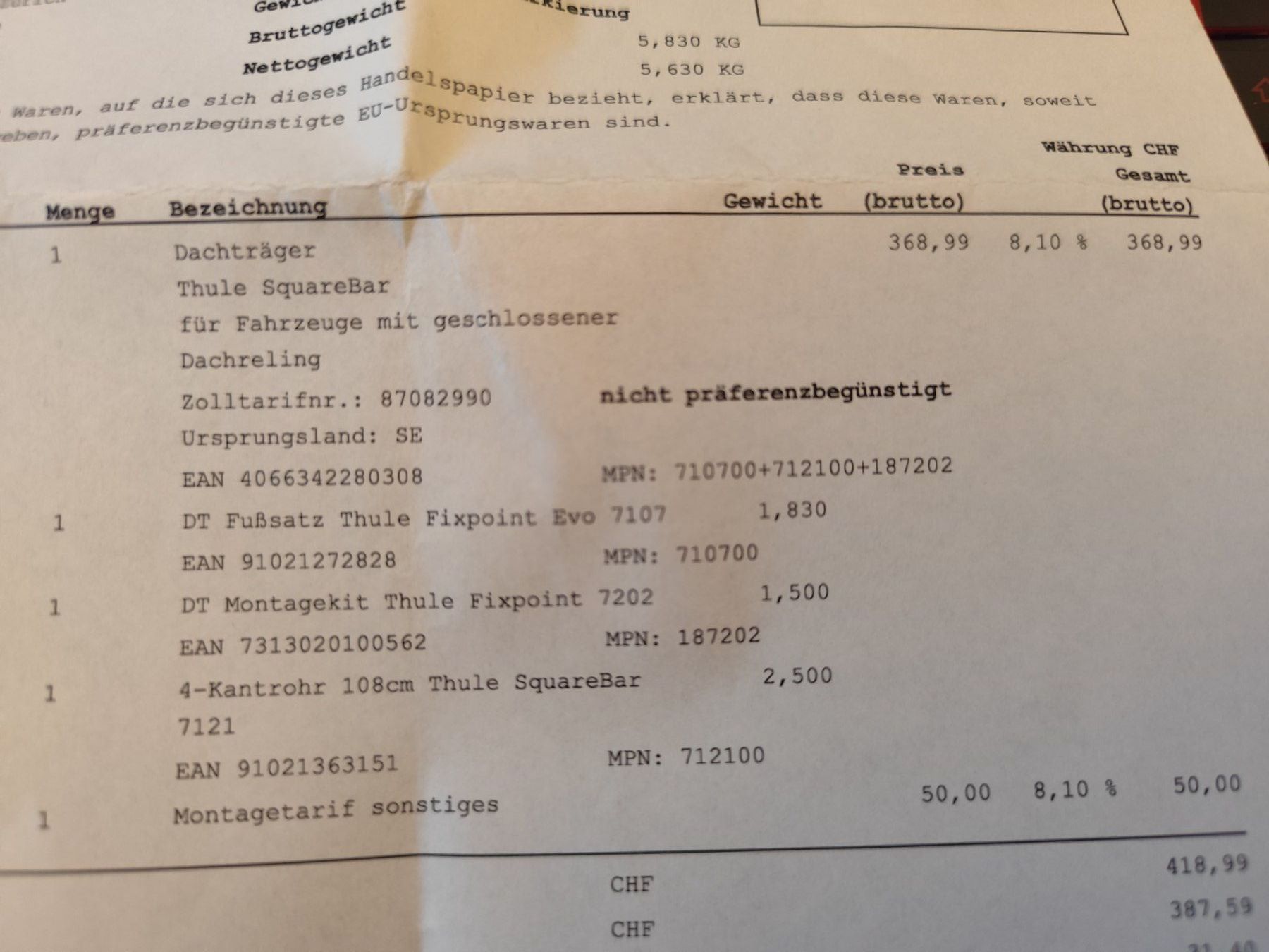 Thule Portapacchi: Thule Dachträger 3 Monate alt, NP Fr. 369.- – Usato da Spreitenbach venduto da inf_5p6g 5
