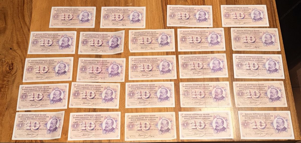Banknoten: 24 x 10 CHF - Schweizer Banknoten – Gebraucht aus Marthalen von sui_mg5m 1