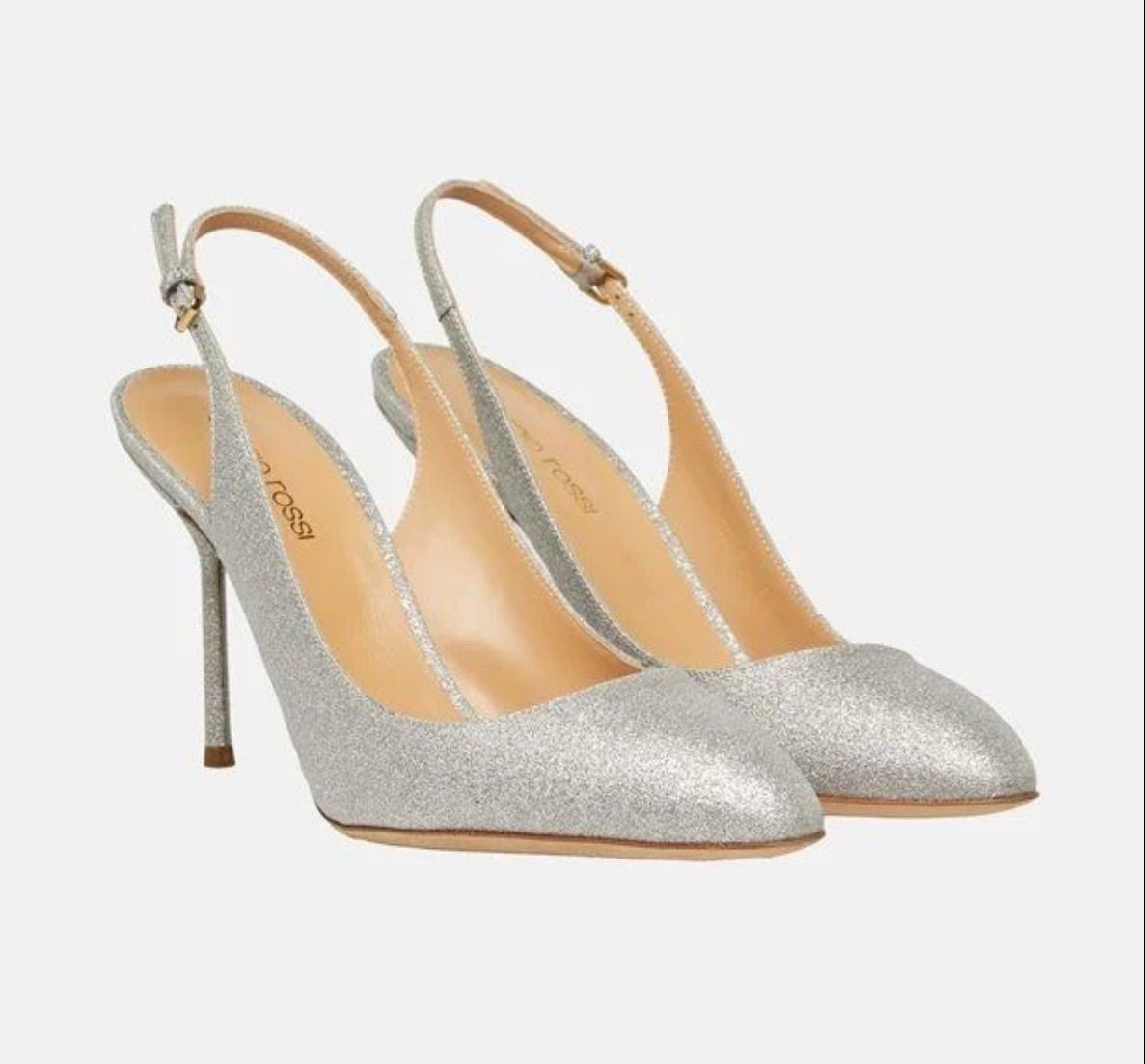 Sergio Rossi Scarpe da donna: Neu Sergio Rossi Slingback Pumps Silber Glitter Gr. 37  – Nuovo (secondo la descrizione) da Ebmatingen venduto da dartim