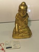 Antiker Buddha Burma Holz vergoldet Thailand 19.Jhd 11cm 152
