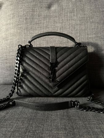YSL Medium College Bag in Black