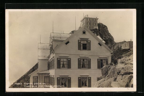 Cartoline postali: AK Säntis, Gasthaus mit Observatorium – Usato da Berlin venduto da bartko-reher