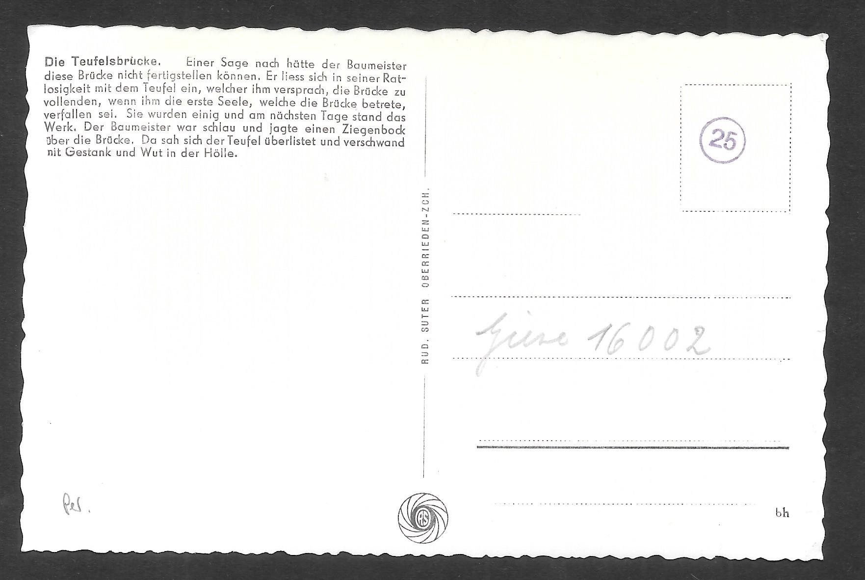 Cartes postales: Andermatt Teufelsbrücke – D'occasion à Olten par clotaldi 1