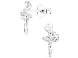 Kinder Ohrringe Kristall BALLERINA 925 Silber
