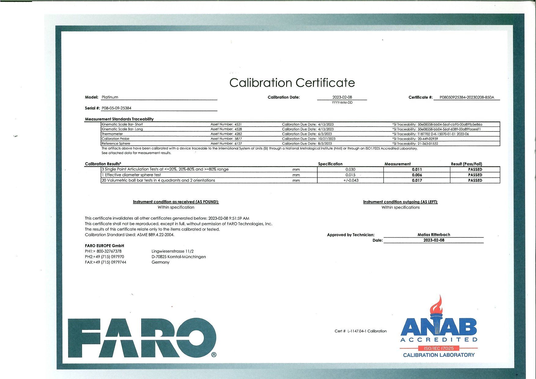 Messen: Faro Platinum Messarm 2.4 Meter inkl. Laser Line Probe – Gebraucht aus Turbenthal von suterIndustries 3