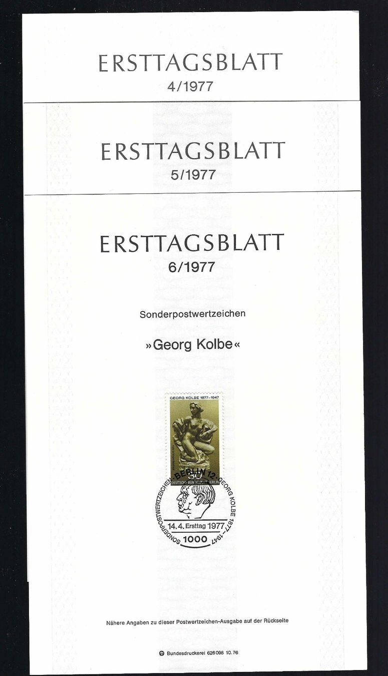 Tutti i francobolli: Erstagsblätter BRD Stempel Berlin 1977 – Usato da Kriens venduto da eiche50 3