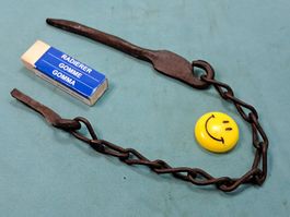 1 antike Tür Kette mit Bolzen & Ring Nagel (LOT1668#TBS1)
