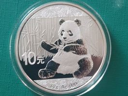 China Panda 2017 stgl. 30Gr. Feinsilber