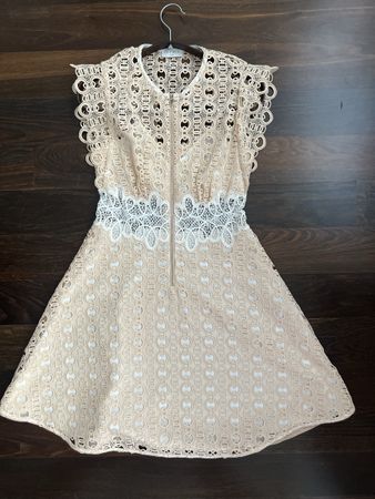 Sandro Lace Dress Beige Size 36 New Condition
