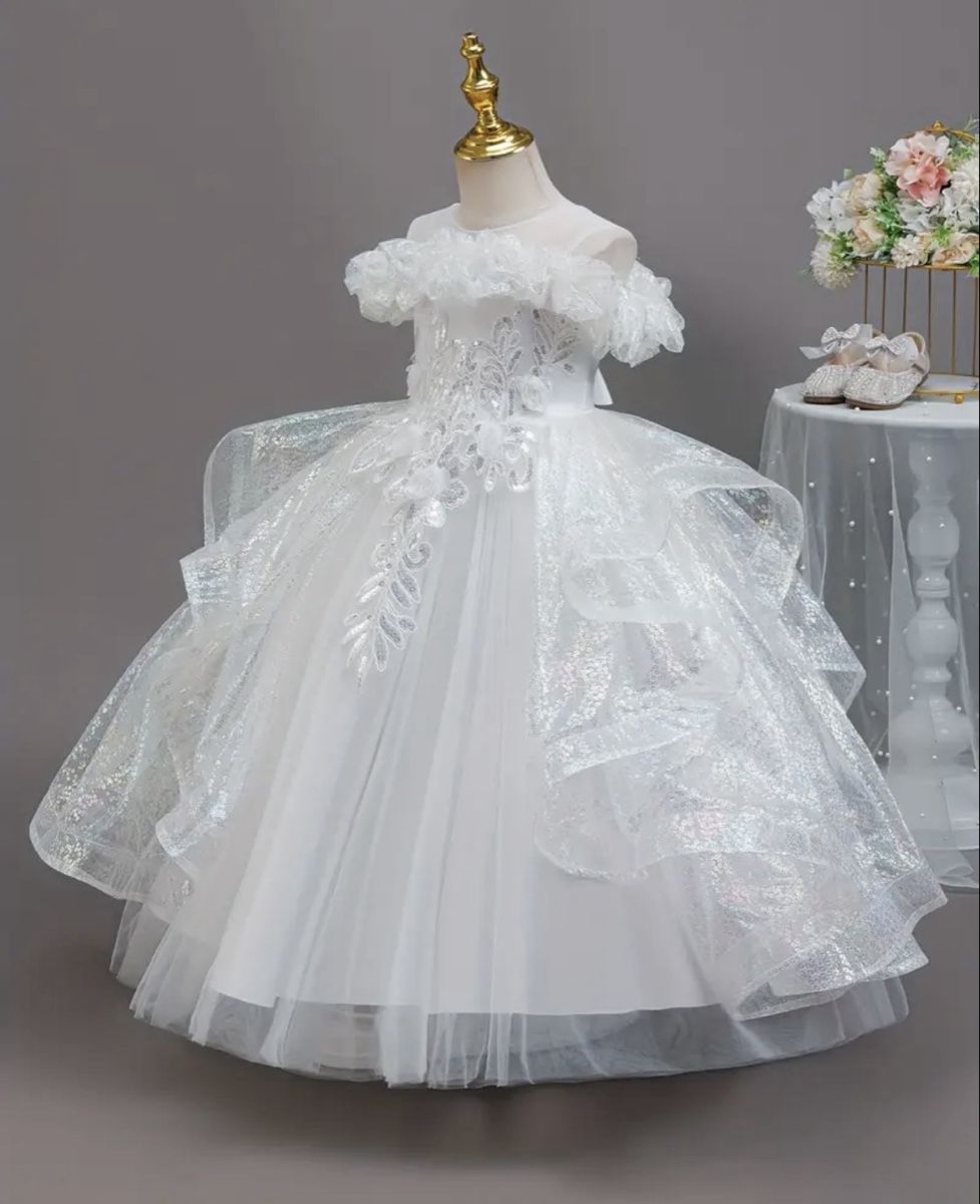 Robes et jupes: Kinderkleid weiss Grösse 122/128 – Neuf (Voir description) à Andelfingen par mir_k5sx 3