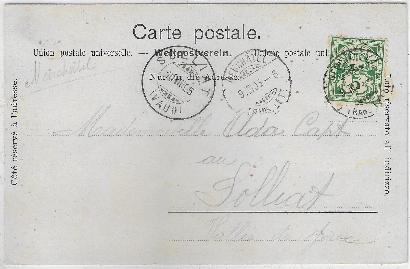Cartoline postali: Neuchatel - Monument de la Republique – Usato da Ettingen venduto da Kartenplanet 1