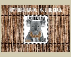 1 Stück Kryptobriefmarken, Nr. 8 The Koala, grün
