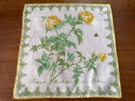 Taschentuch Rosen Motiv mit Spitze weiss/gelb guter...