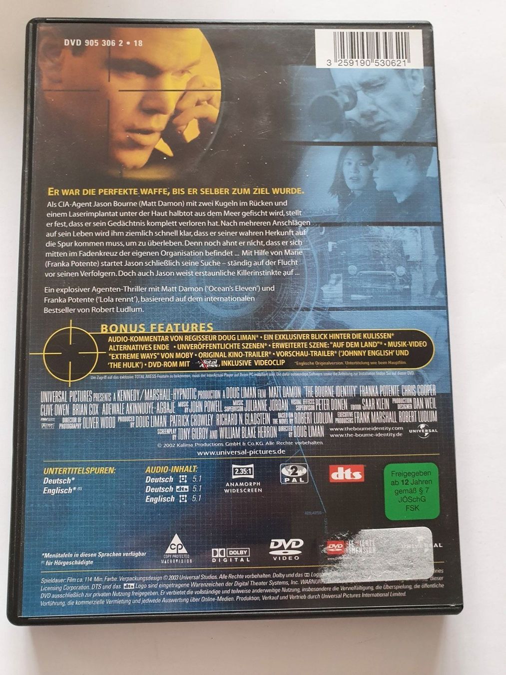 Tutti i DVDs: Die Bourne Identität DVD – Usato da Oberdorf BL venduto da BaldenEagle 1