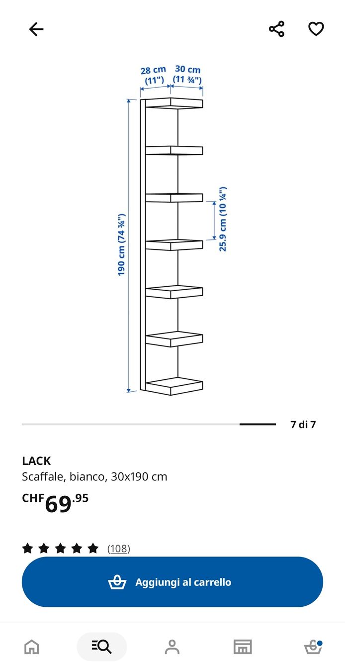 Ikea Scaffali: Scaffale bianco LACK IKEA – Usato da Bellinzona venduto da Skiley99 3