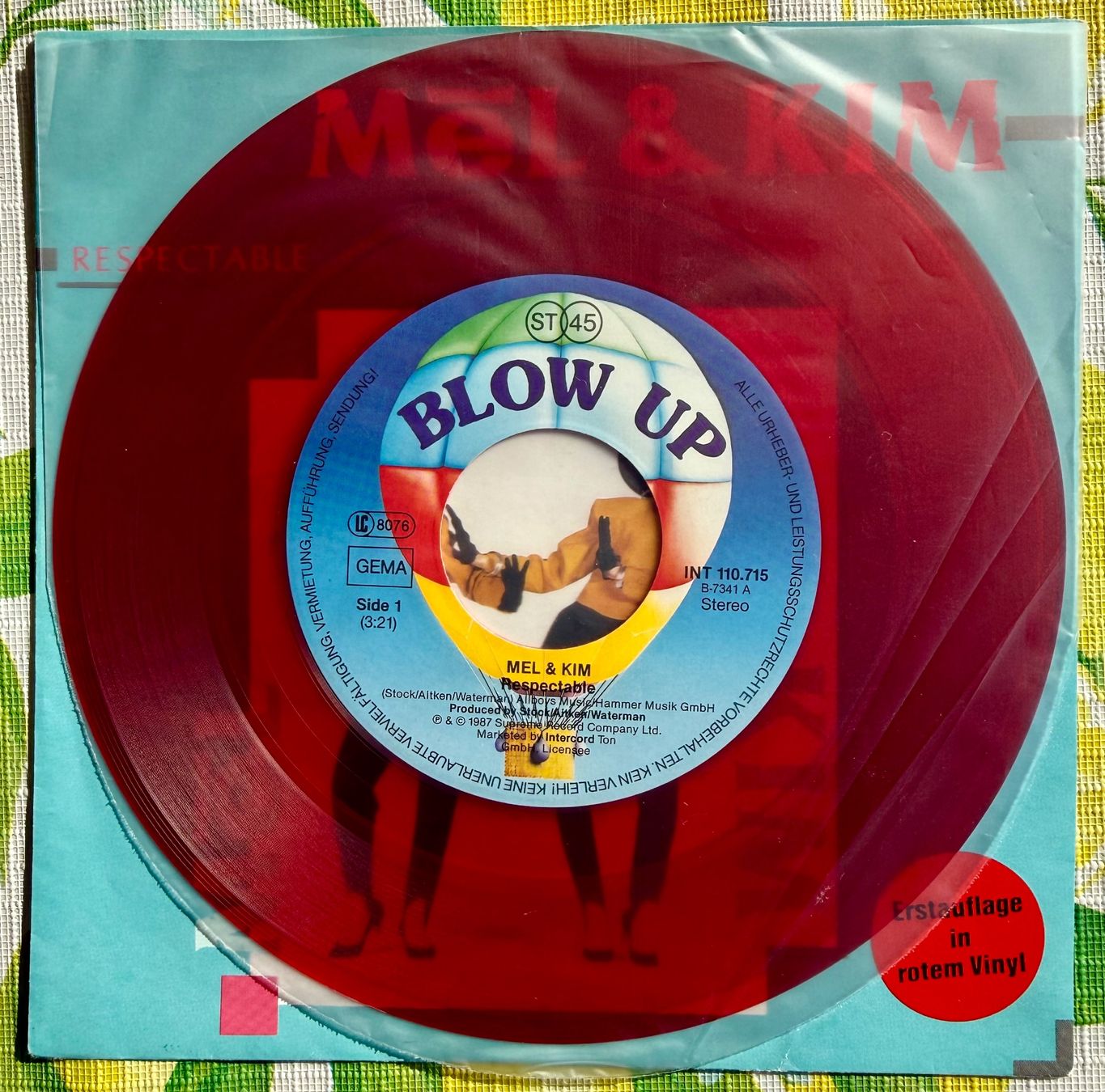 Dischi in vinile: Mel & Kim Respectable 7" Single red vinyl Erstauflage 1987 – Usato da Aarau venduto da Grogu66 2