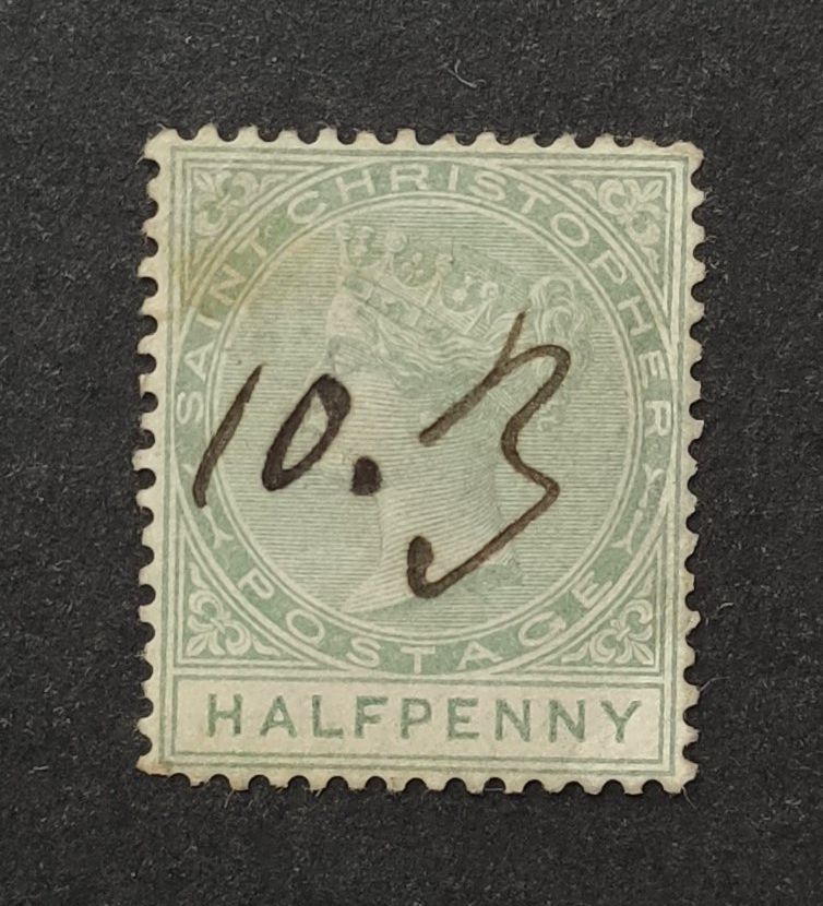 Alle Briefmarken: St. Christopher 1882, Victoria ½p gestempelt – Gebraucht aus Wil SG von Zazal