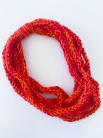 Choker-Halskette gehäkelte Halskette rot lurex