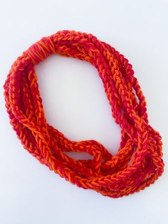 Choker-Halskette gehäkelte Halskette rot lurex