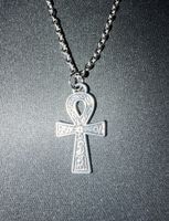 Collier croix ankh argenté