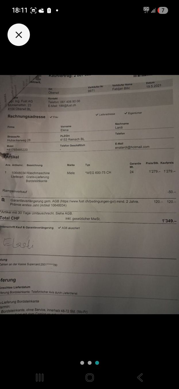 Miele Lavatrici: Waschmaschine Miele Excellence – Usato da Reinach BL venduto da Tassara75 2