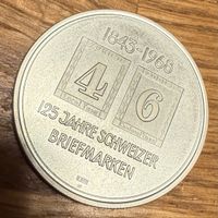 Münze 125 Jahre Schweizer Briefmarken Silber