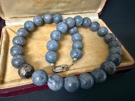 Blaue Schaumkorallen Kette mit Silber Verschluss 925