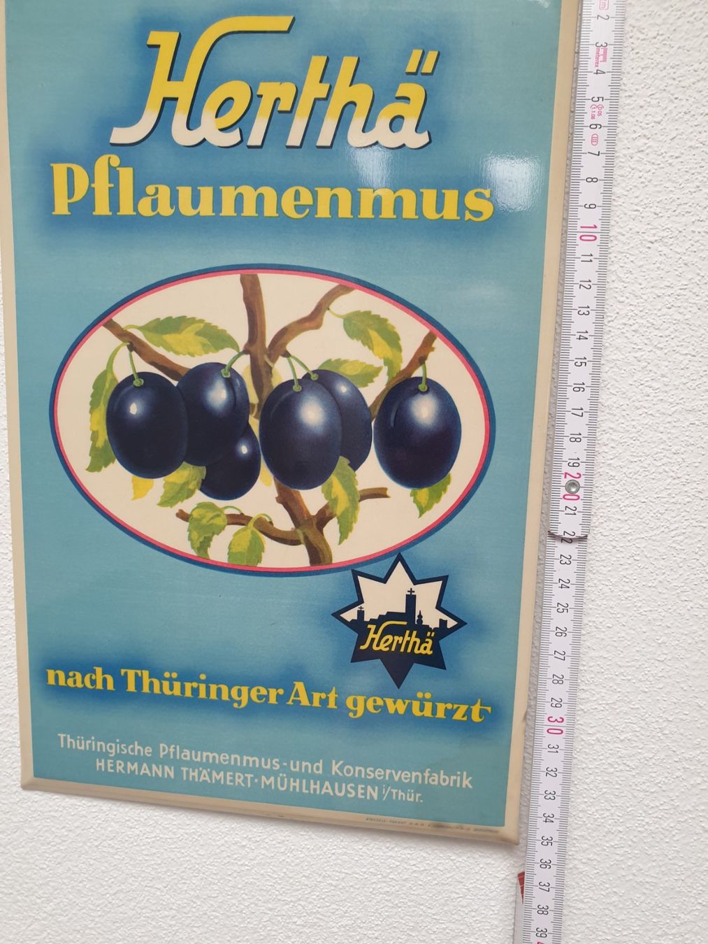 Ecriteaux: Altes Schild Herthä Pflaumenmus – D'occasion à Dällikon par Pinilsson 3