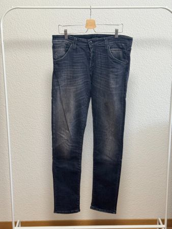 Slim Fit schwarzgrau verwaschene Hose Gr. 34/34