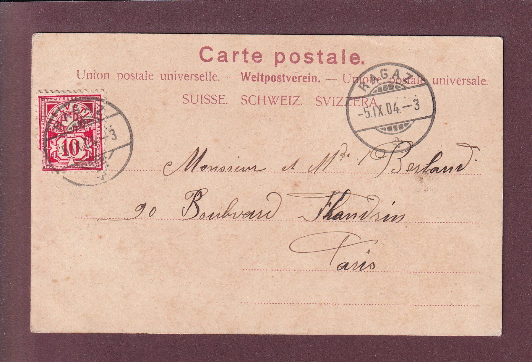 Cartes postales: TAMINAFALL bei Ragaz - 1904 – D'occasion à Pully par nicecards 1