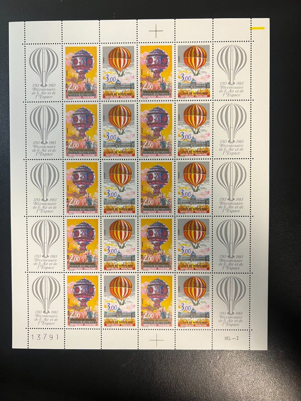 Tutti i francobolli: Feuillet complet Air et Espace 1983** – Nuovo e nell'imballaggio originale da Lausanne venduto da ffhoud