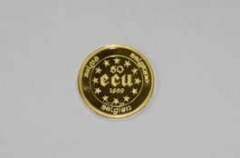 50 ECU Belgien 1989 15.55 Gramm 999er Gold