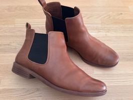 Clarks Leder Chelsea Boots Cognac/Braun – sehr guter Zustand