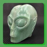 NEU Aventurin Kristallschädel Alien Schädel 1166 Gramm