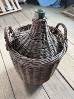 Korbflasche / Weinflasche im Korb Deko Vitage