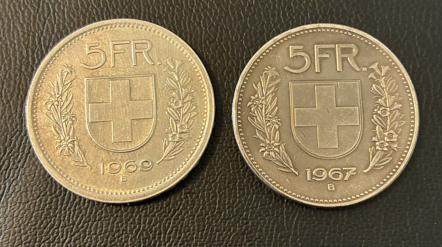 Tutti le monete: 2 Silber 5Fr. 1967 und 1969 – Usato da Köniz venduto da Habenix 2