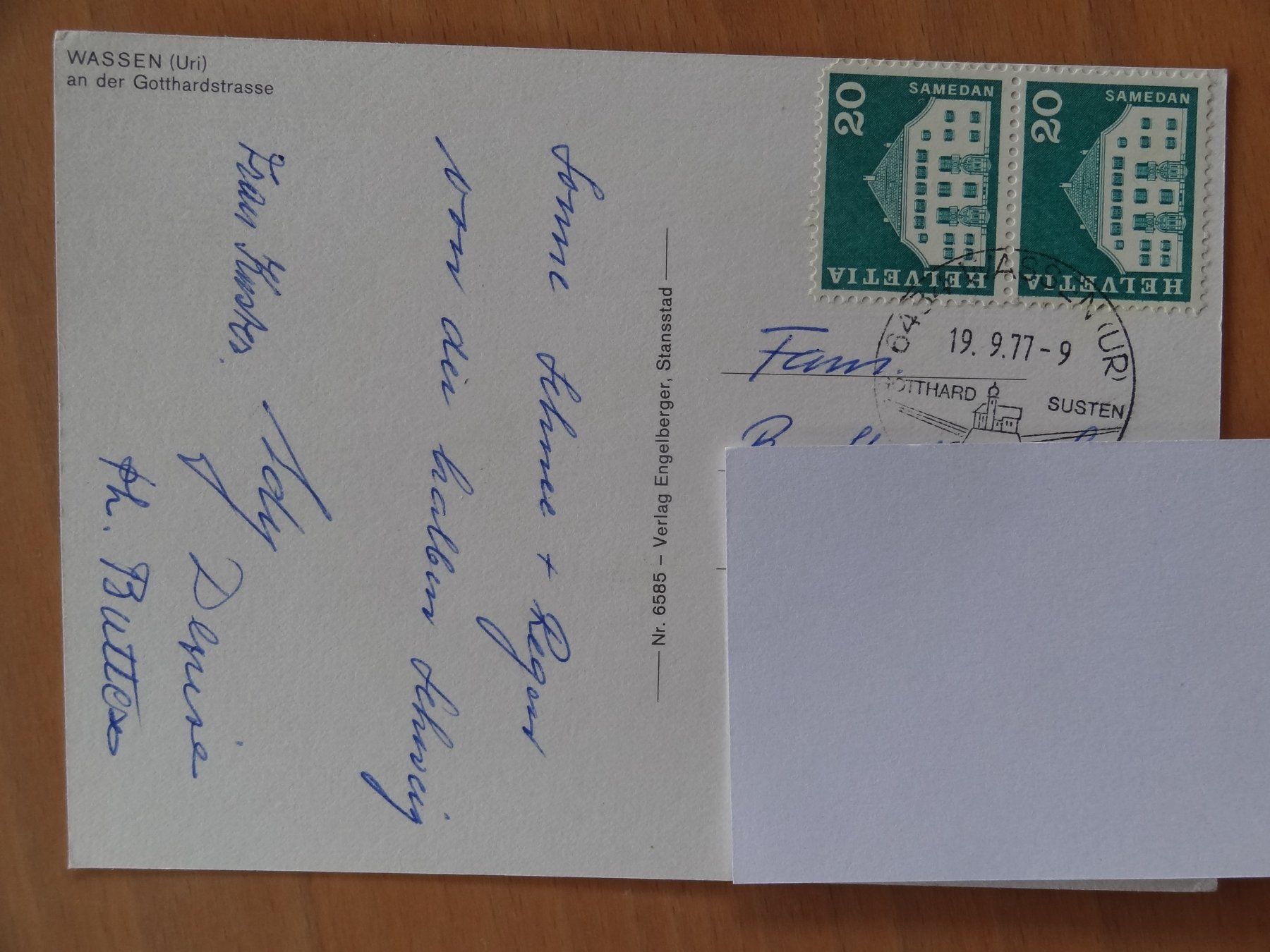 Cartoline postali: Wassen - Uri - 1977 – Usato da St Léonard venduto da Riglin 1