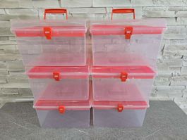 6x Aufbewahrungsbox Sortimentskasten Kleinteilemagazin 29 cm